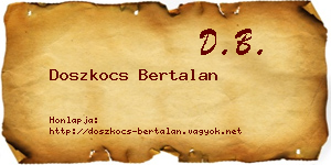 Doszkocs Bertalan névjegykártya
