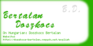 bertalan doszkocs business card